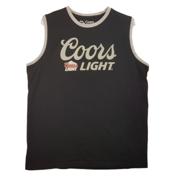 Vintage COORS LIGHT Tee Shirt Large US L Sleeveless Beer Shirt USA Molson Canada - Picture 1 of 12